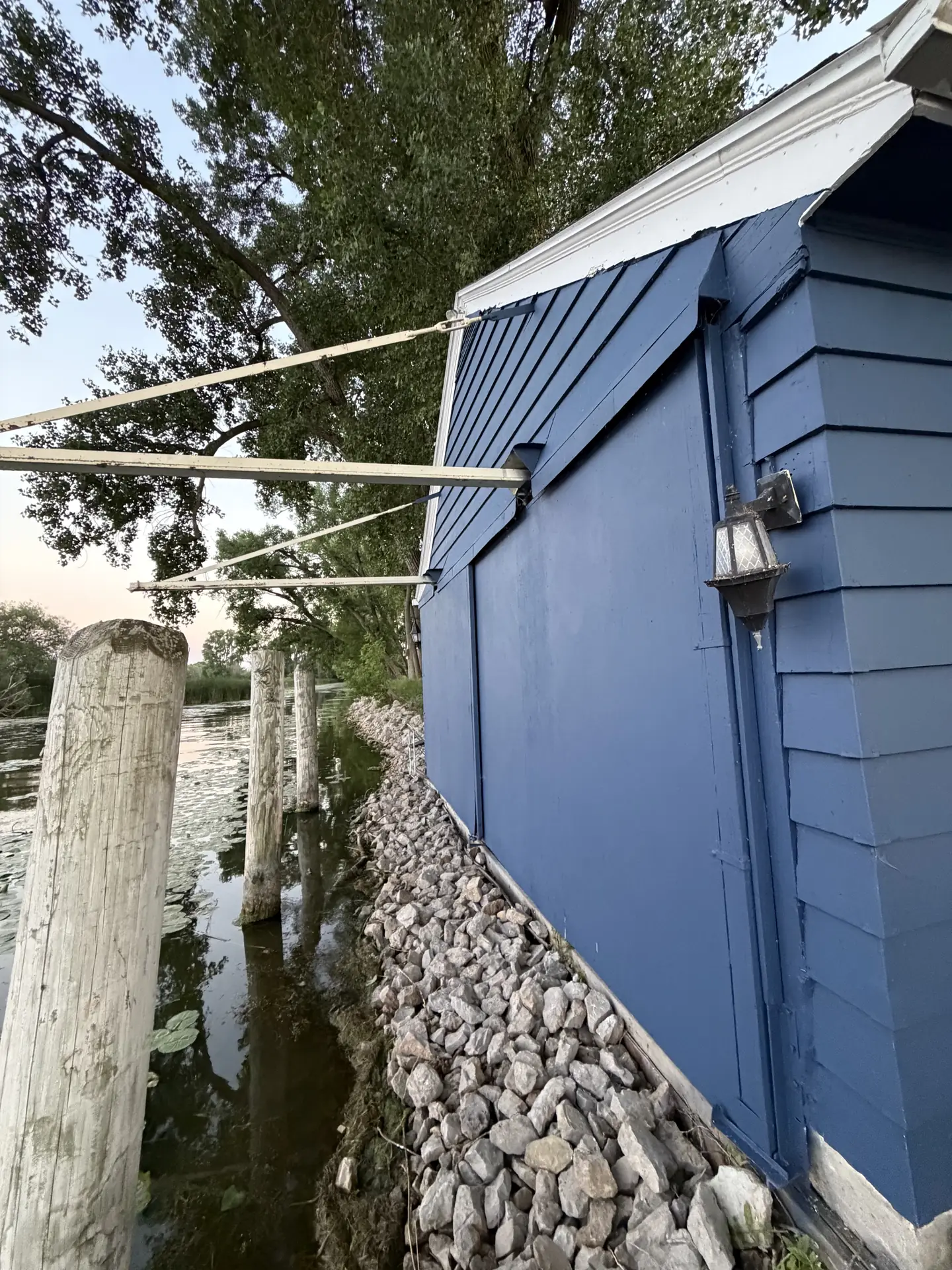 Boathouse over the water, after